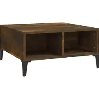 Syfax Mesa de centro madera de ingeniería roble ahumado 60x60x30 cm