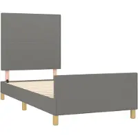 Syfax Estructura de cama sin colchón tela gris oscuro 80x200 cm