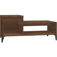 Syfax Mesa de centro madera contrachapada roble marrón 100x50x45 cm