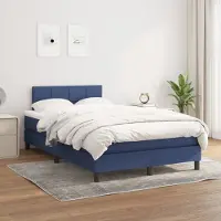 Prolenta Maison Exclusive: Base de cama con somier y colchón, color azul, 120x200 cm, material textil