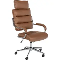 CLP Silla de oficina Campo, tapizada en cuero sintético. Silla de escritorio con altura ajustable y giratoria, con capacidad de carga de hasta 135 kg. Incluye respaldo, color: negro