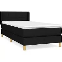 Syfax Cama box spring con colchón tela negro 80x200 cm