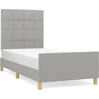 Syfax Estructura de cama sin colchón tela gris claro 90x200 cm