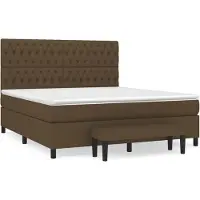Syfax Cama box spring con colchón tela marrón oscuro 180x200 cm