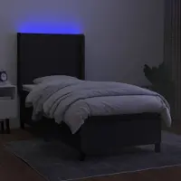 Prolenta Maison Exclusive: Base de cama con somier y colchón, con iluminación LED, color , 90x200 cm, tapizada en tela