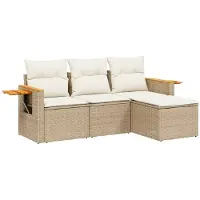Syfax Patio Sofa Set 4 plaza Beige and Cream