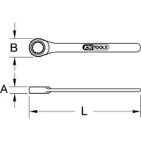 Ks Tools : Llave de anillo (enganche) 964.1027, 44 mm, acero inoxidable, 295 g