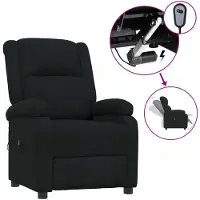 Syfax Sillón reclinable eléctrico, color negro, tapizado en tela
