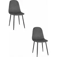 Leobert Sillón - - Modelo: Como - Tapizado en terciopelo gris oscuro - Dimensiones: 44,5 x 50,5 x 87,5 cm - Juego de 2 unidades