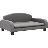 Syfax Cama para perros de cuero sintético gris 70x45x30 cm