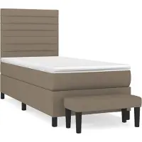 vidaXL Cama con somier y colchón de la marca , color taupe, dimensiones 100x200 cm, tapizada en tela