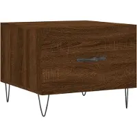 Syfax Mesa de centro madera contrachapada roble marrón 50x50x40 cm