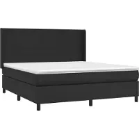 Syfax Cama box spring con colchón cuero sintético 160x200 cm