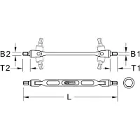 Ks Tools 517.0341, Acero inoxidable, Acero cromo vanadio, Recto, 4,3 mm, 205 mm, 115 g
