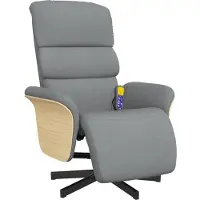 Sonstiges Sillón reclinable de masaje con reposapiés tela gris claro
