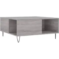 Syfax Mesa de centro madera contrachapada gris Sonoma 80x80x36,5 cm