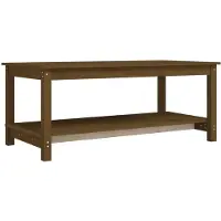 Syfax Mesa de centro madera maciza de pino marrón miel 110x55x45 cm
