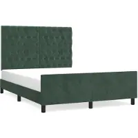 Syfax Estructura cama sin colchón terciopelo verde oscuro 140x190 cm
