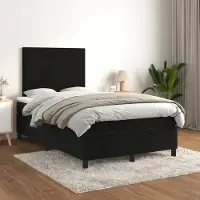 Prolenta Maison Exclusive: Base de cama con somier y colchón, color , 120 x 200 cm, tapizada en terciopelo