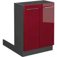 Vicco Isla de cocina Fame-Line Rojo Burdeos alto brillo 60 cm sin encimera, Model 38592