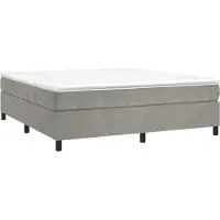 Syfax Cama box spring con colchón terciopelo gris claro 160x200 cm