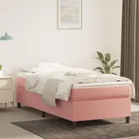 Prolenta Maison Exclusive - Base de cama con somier y colchón, color rosa, 90x190 cm, tapizada en terciopelo