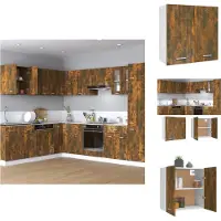 vidaXL Armario de pared, roble ahumado, 60x31x60 cm, material de madera, para cocina