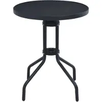 Syfax Mesa de jardín acero y vidrio negro 80 cm