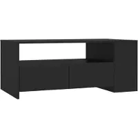 Syfax Mesa de centro madera de ingeniería negra 102x55x42 cm