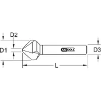 Ks Tools 336.0191, Taladro, Broca de desbaste, Rotación en sentido horario, 2,5 cm, 67 mm, Metales no ferrosos, Metales blandos, Acero