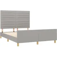 Syfax Cama sin colchón tela gris claro 140x200 cm
