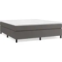 Syfax Estructura de cama con somier cuero sintético gris 160x200 cm