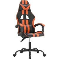 Syfax Silla gaming cuero sintético negro y naranja