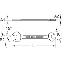 Ks Tools 518.3207, acero cromo vanadio, acabado cromado, cumple con las normas DIN 3110 / ISO 3318 / ISO 1085 / ISO 10102, 236 mm, 235 g, 1 unidad