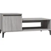 Syfax Mesa de centro madera contrachapada gris Sonoma 100x50x45 cm