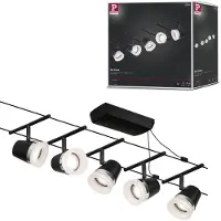 Paulmann Cone sobre cable básico 5 luces negro
