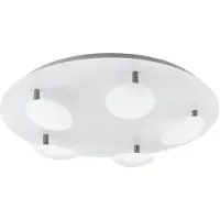Eglo Lámpara de techo Certino, luminaria de techo, acero en blanco, níquel mate, luz cálida