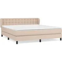 Syfax Cama box spring con colchón cuero sintético capuchino 160x200cm