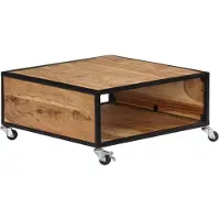 Syfax Mesa de centro de madera maciza de acacia 70x70x32 cm