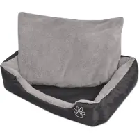 Syfax Cama para perro con cojín acolchado Talla M negra