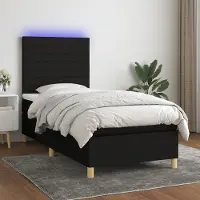 Prolenta Maison Exclusive: Base de cama con somier y colchón, con iluminación LED, color , 80 x 200 cm, material: textil