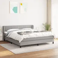 Prolenta Maison Exclusive - Base de cama con somier y colchón, color gris claro, 180 x 200 cm, tejido