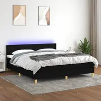 Prolenta Maison Exclusive: Base de cama con somier y colchón, con iluminación LED, color , 160x200 cm, tapizada en tela