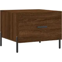 Syfax Mesa de centro madera contrachapada roble marrón 50x50x40 cm