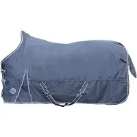 HKM Manta para caballo , modelo Starter, cuello alto, tejido 600D, 100 gramos de relleno, color azul oscuro, talla 115