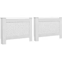 vidaXL Cubiertas para radiadores , 2 unidades, color blanco, 112 x 19 x 81,5 cm, MDF