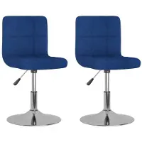 Syfax Sillas de comedor giratorias 2 unidades tela azul