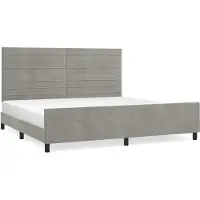 Syfax Estructura de cama sin colchón terciopelo gris claro 200x200 cm