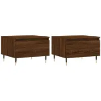 Syfax Mesas de centro 2 uds madera ingeniería roble marrón 50x46x35cm
