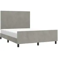 Syfax Estructura de cama sin colchón terciopelo gris claro 140x200 cm